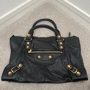 Balenciaga gold giant work bag